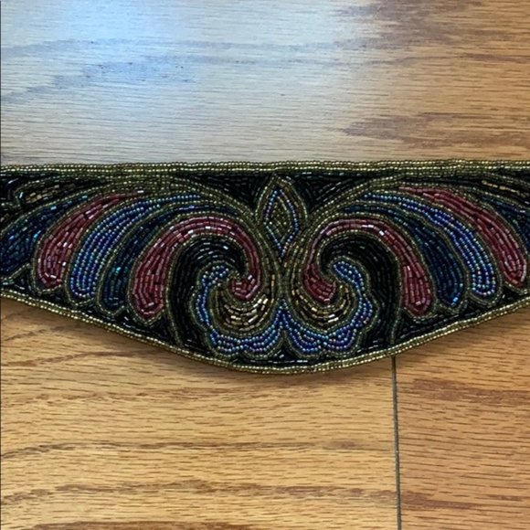 Vintage Accessories - Vintage 80'S RETRO ADJUSTABLE BEADED EVENING BELT
